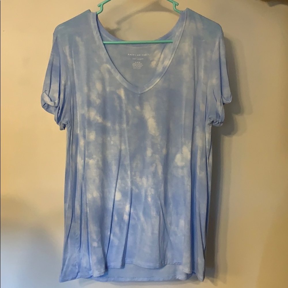Blue Tie Dye American Eagle Tee